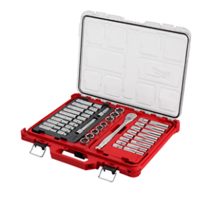 JUEGO DE 47 PIEZAS DE MATRACA Y DADOS DE 1/2" CON ORGANIZADOR PACKOUT